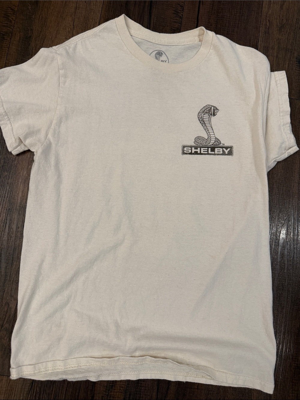 Shelby Cream Short‑Sleeve Tee with Cobra Graphic